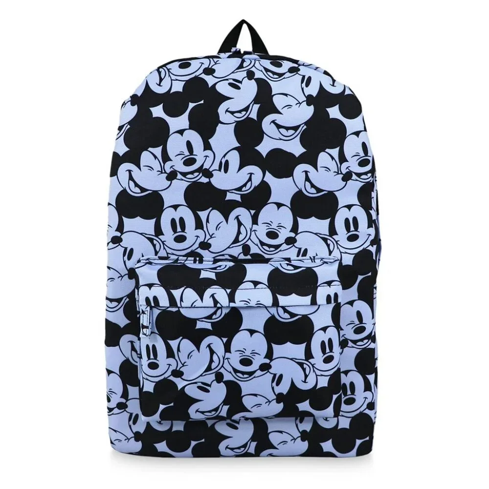 Disney Store Mickey Mouse Face Expressions Laptop Backpack 18" Blue Black NEW - Picture 1 of 4